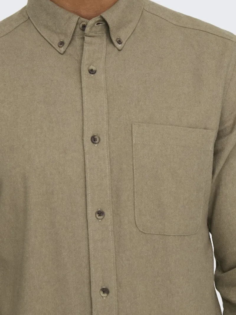 Only & Sons Hemden*ONSGUDMUND SLIM 1-PKT SOLID SHIRT NOOS chinchilla