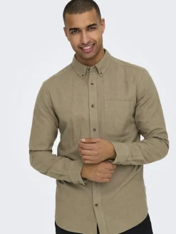 Only & Sons Hemden*ONSGUDMUND SLIM 1-PKT SOLID SHIRT NOOS chinchilla