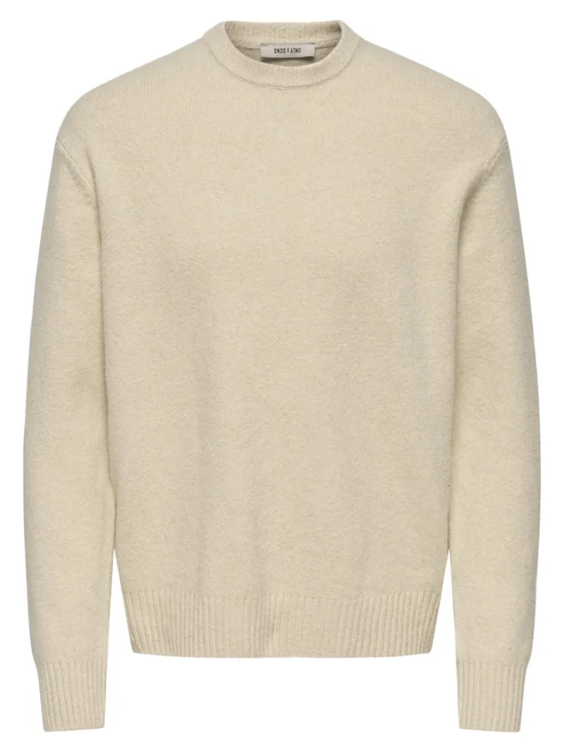 Only & Sons Pullover & Sweatshirts*ONSJAMES RLX CREW KNIT NOOS oatmeal