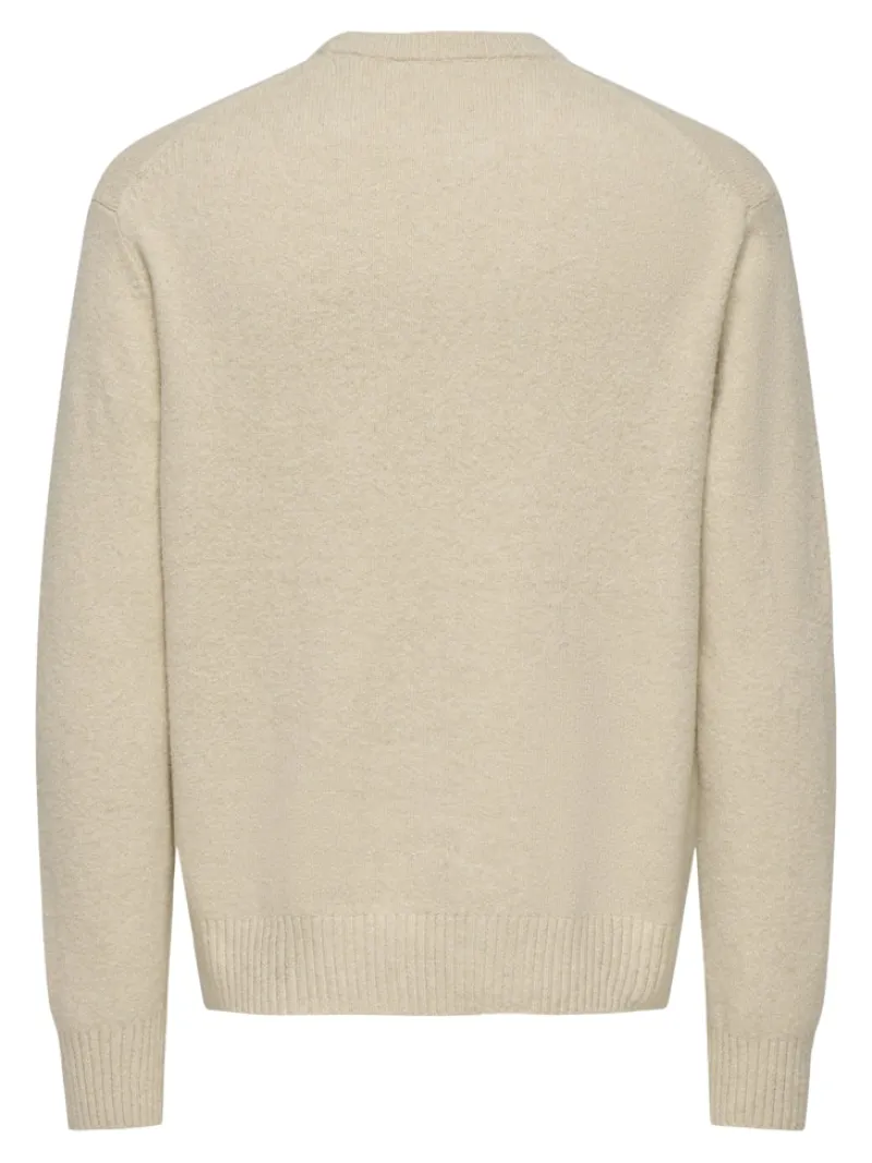Only & Sons Pullover & Sweatshirts*ONSJAMES RLX CREW KNIT NOOS oatmeal