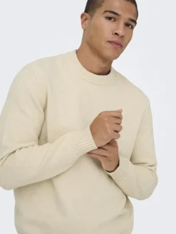 Only & Sons Pullover & Sweatshirts*ONSJAMES RLX CREW KNIT NOOS oatmeal