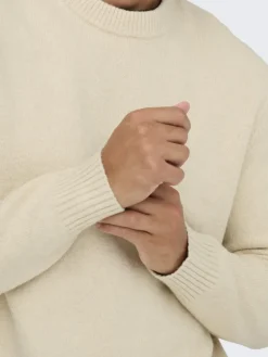 Only & Sons Pullover & Sweatshirts*ONSJAMES RLX CREW KNIT NOOS oatmeal