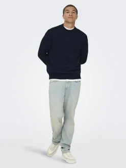 Only & Sons Pullover & Sweatshirts*ONSJAMES RLX CREW KNIT NOOS Dark Sapphire