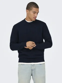 Only & Sons Pullover & Sweatshirts*ONSJAMES RLX CREW KNIT NOOS Dark Sapphire