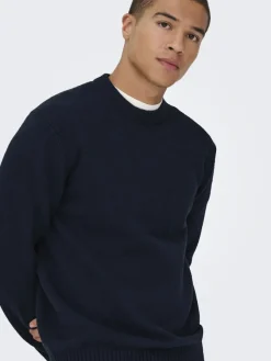 Only & Sons Pullover & Sweatshirts*ONSJAMES RLX CREW KNIT NOOS Dark Sapphire