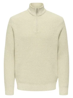 Only & Sons Pullover & Sweatshirts*ONSJOIN REG LS HIGH NECK KNIT CAMP egret