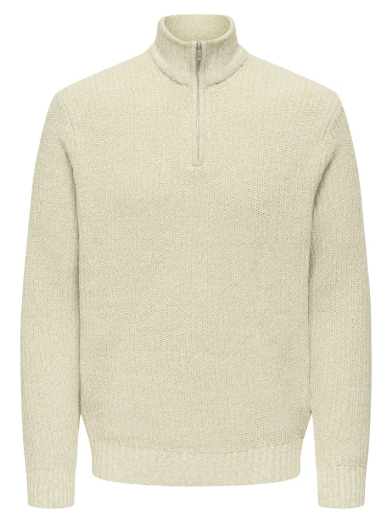 Only & Sons Pullover & Sweatshirts*ONSJOIN REG LS HIGH NECK KNIT CAMP egret
