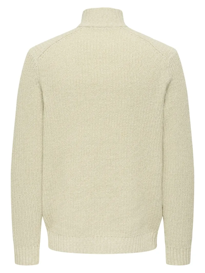 Only & Sons Pullover & Sweatshirts*ONSJOIN REG LS HIGH NECK KNIT CAMP egret