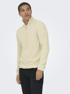 Only & Sons Pullover & Sweatshirts*ONSJOIN REG LS HIGH NECK KNIT CAMP egret