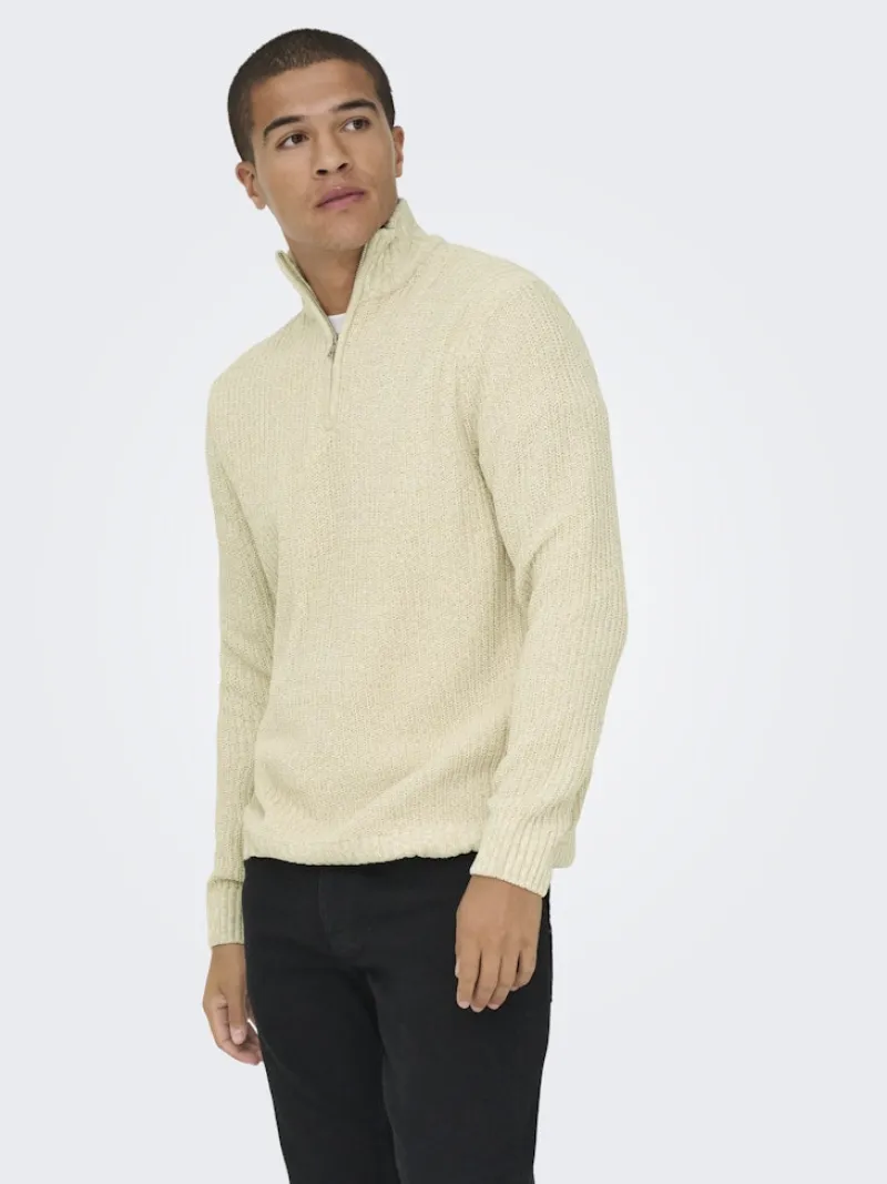 Only & Sons Pullover & Sweatshirts*ONSJOIN REG LS HIGH NECK KNIT CAMP egret