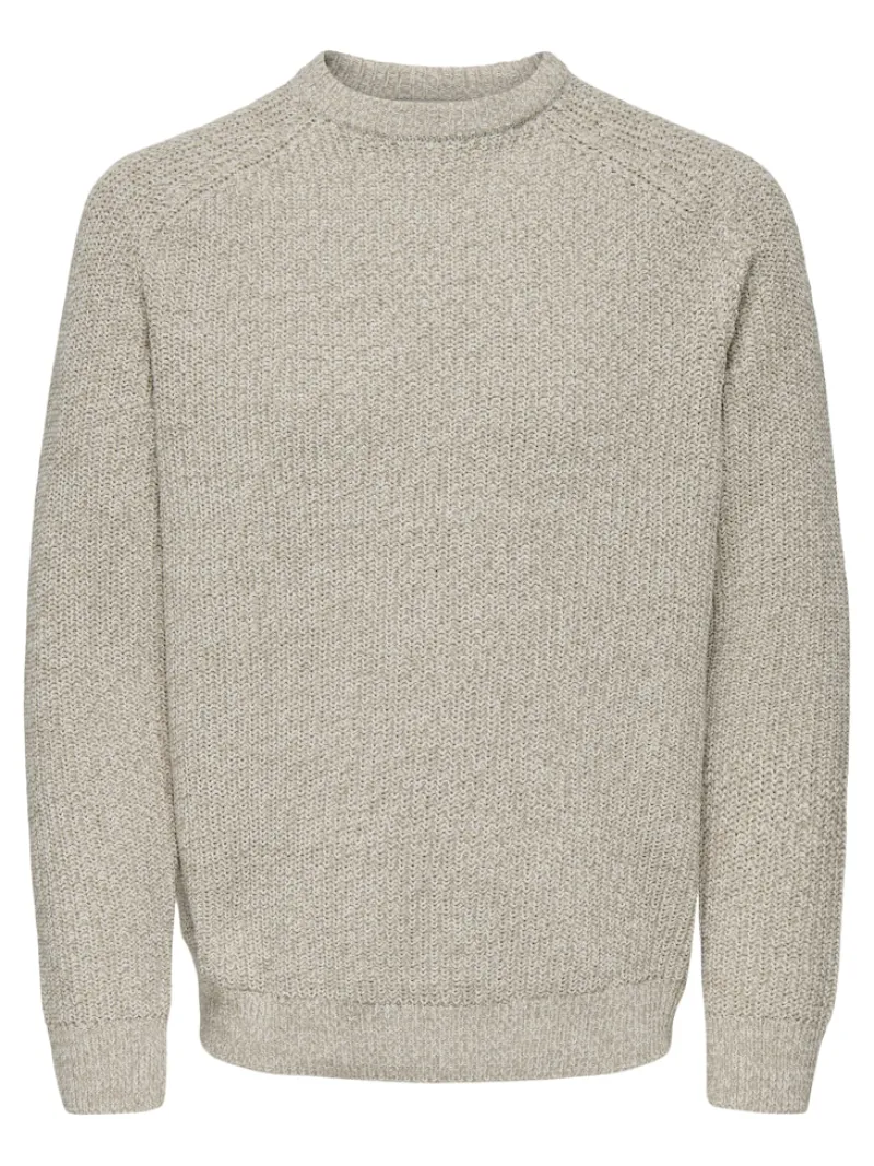 Only & Sons Pullover & Sweatshirts*ONSJOIN RLX LS RAGLAN KNIT Silver Lining