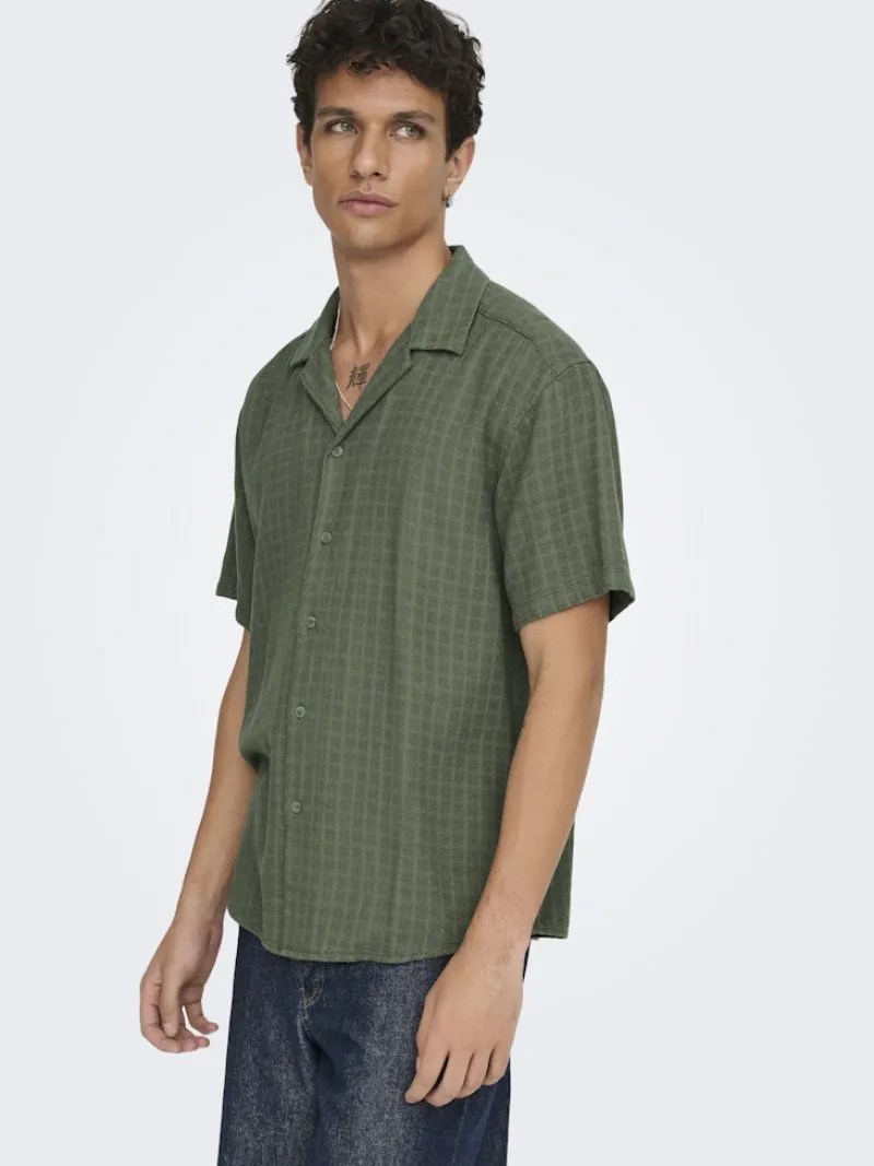 Only & Sons Hemden*ONSLATHAM REG RESORT STRUC 0257 NOOS Dusty Olive