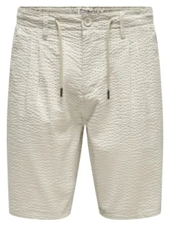 Only & Sons Shorts*ONSLEO LIFE 0009 SEERSUCKER SHORTS NOOS Silver Lining