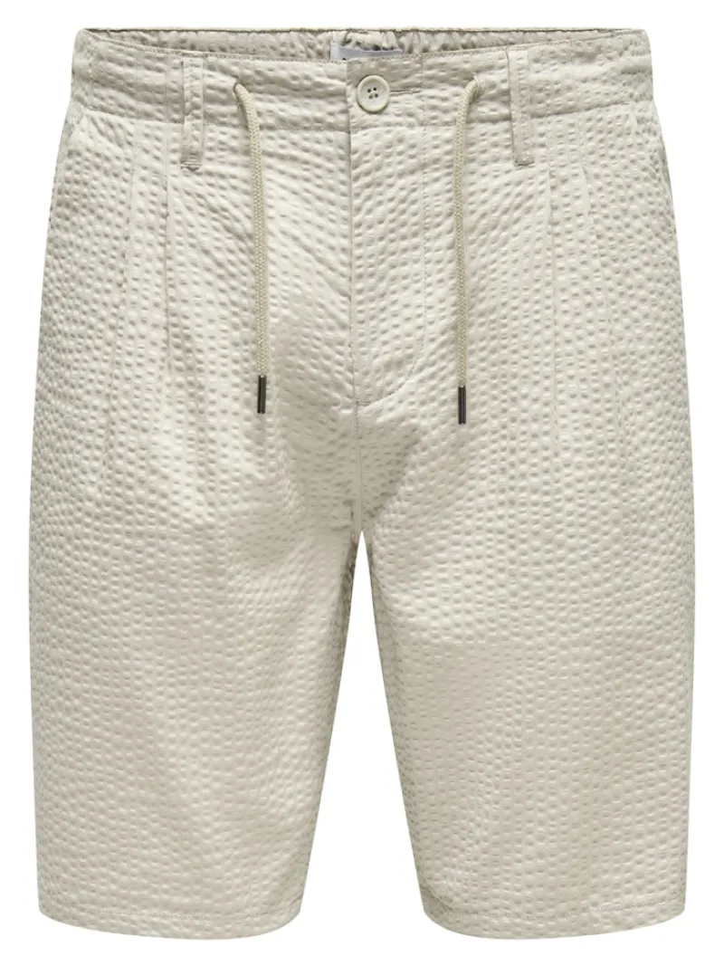 Only & Sons Shorts*ONSLEO LIFE 0009 SEERSUCKER SHORTS NOOS Silver Lining