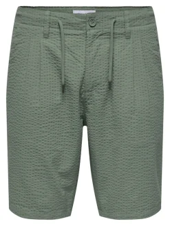 Only & Sons Shorts*ONSLEO LIFE 0009 SEERSUCKER SHORTS NOOS Castor Gray