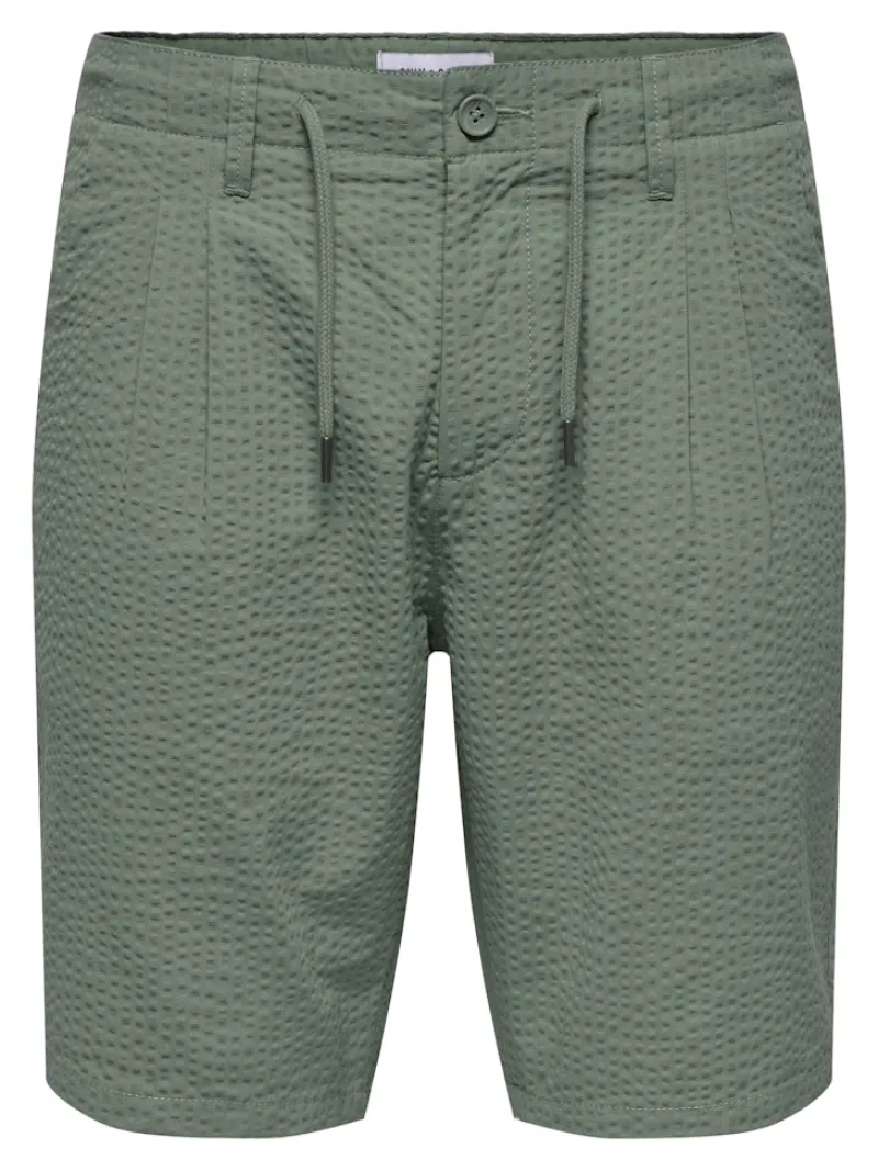 Only & Sons Shorts*ONSLEO LIFE 0009 SEERSUCKER SHORTS NOOS Castor Gray