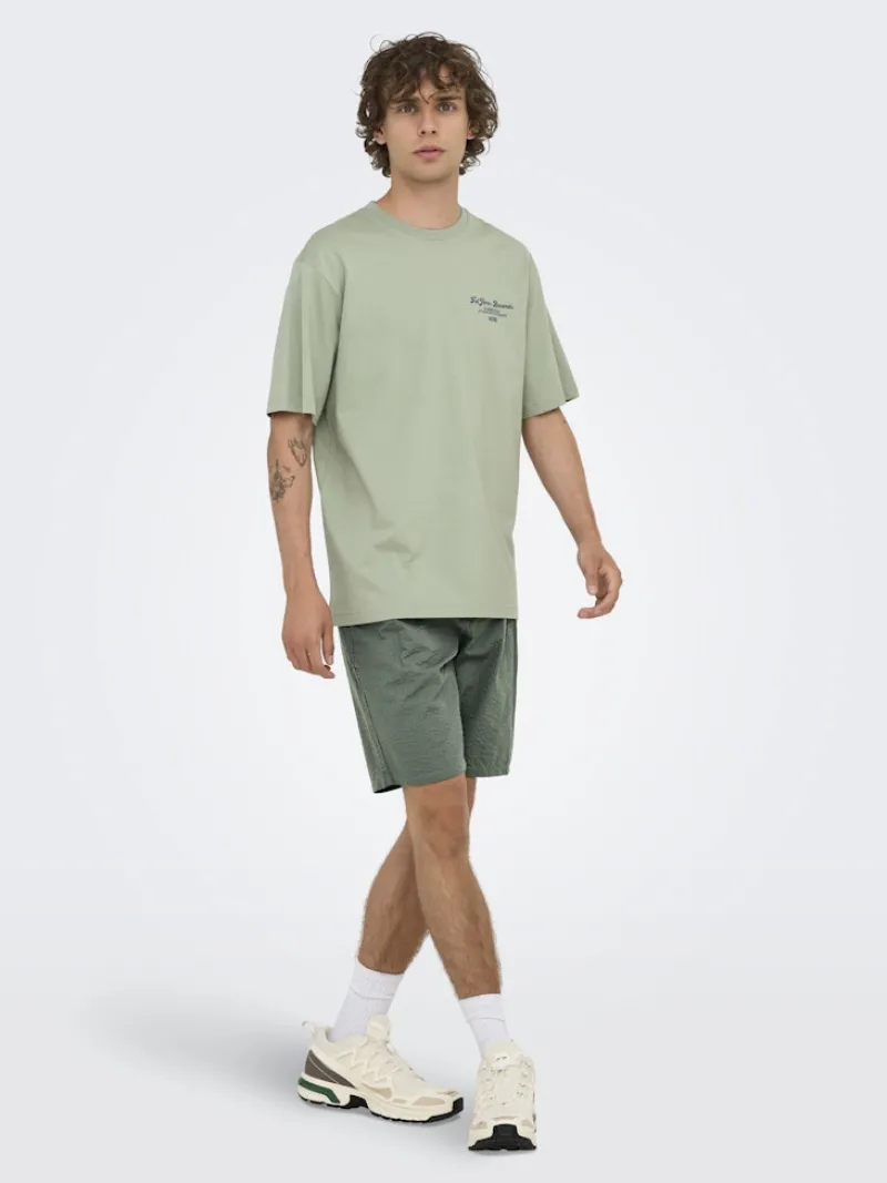 Only & Sons Shorts*ONSLEO LIFE 0009 SEERSUCKER SHORTS NOOS Castor Gray