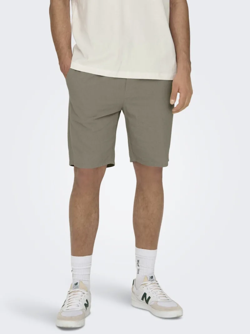 Only & Sons Shorts*ONSLINUS 0007 COT LIN SHORTS NOOS Fallen Rock