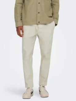 Only & Sons Hosen*ONSLINUS CROP 0007 COT LIN PNT NOOS Silver Lining