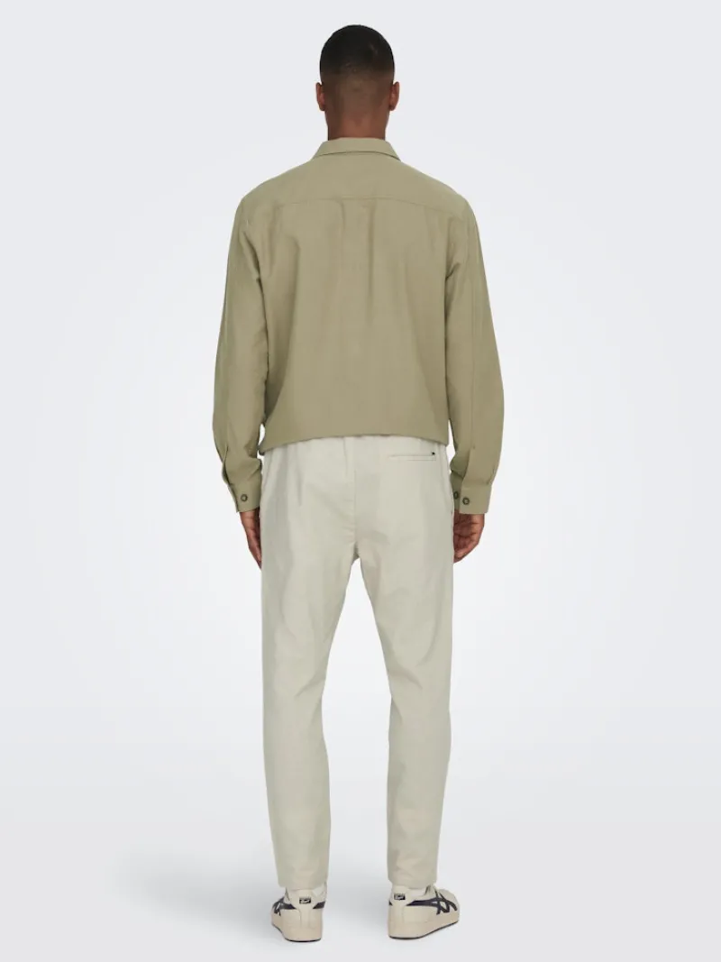 Only & Sons Hosen*ONSLINUS CROP 0007 COT LIN PNT NOOS Silver Lining