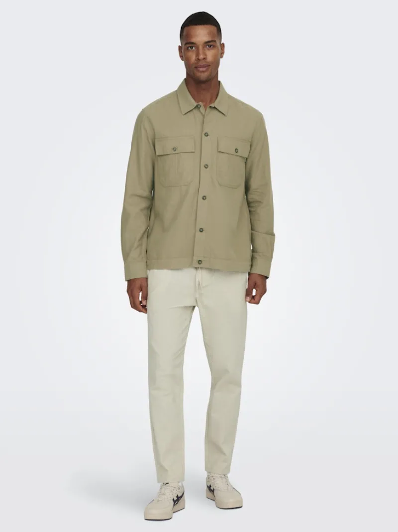 Only & Sons Hosen*ONSLINUS CROP 0007 COT LIN PNT NOOS Silver Lining