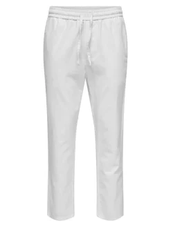 Only & Sons Hosen*ONSLINUS CROP 0007 COT LIN PNT NOOS Bright White