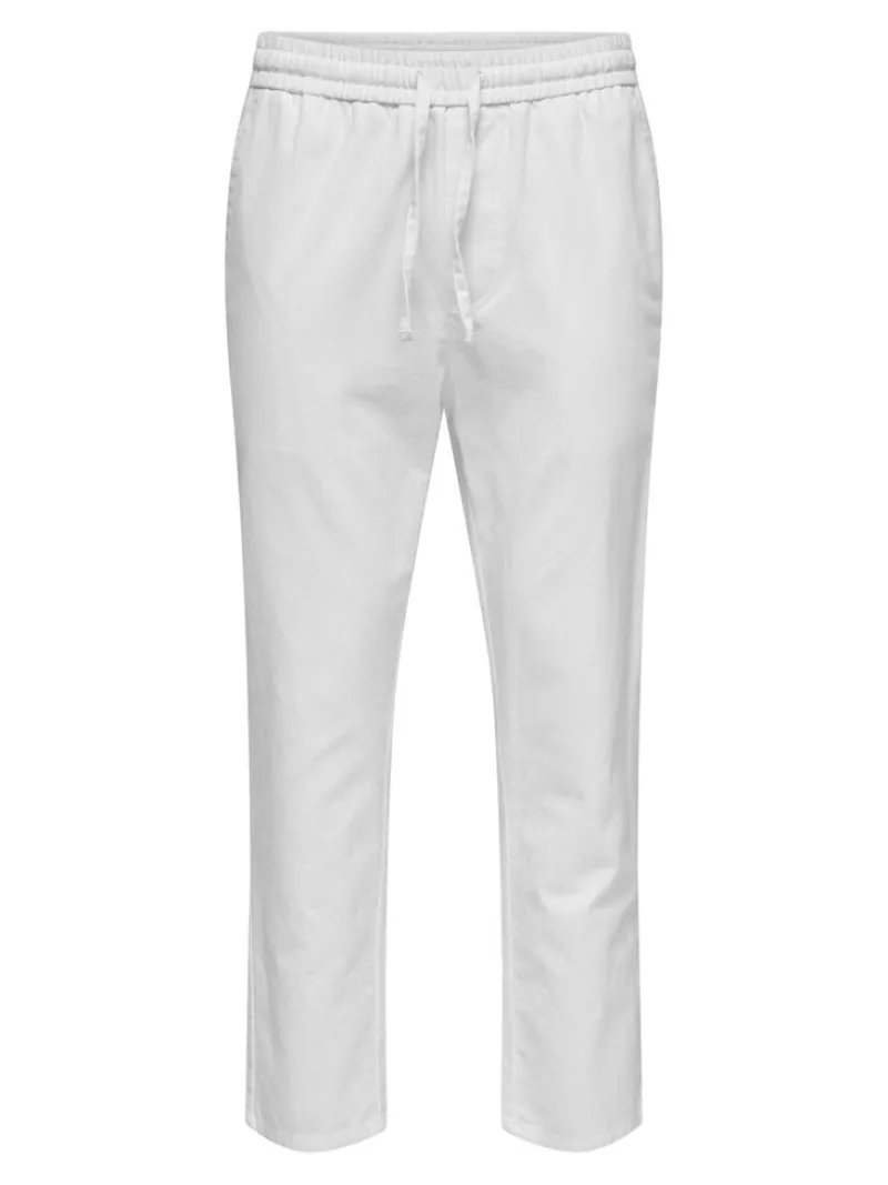Only & Sons Hosen*ONSLINUS CROP 0007 COT LIN PNT NOOS Bright White