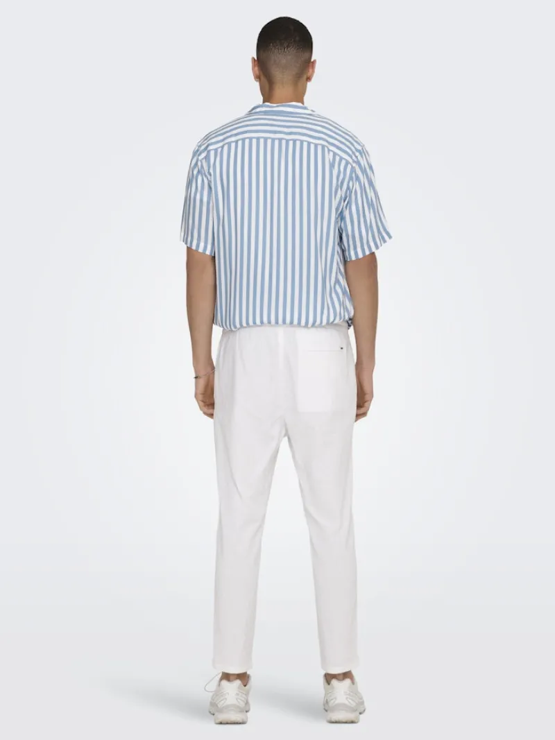 Only & Sons Hosen*ONSLINUS CROP 0007 COT LIN PNT NOOS Bright White