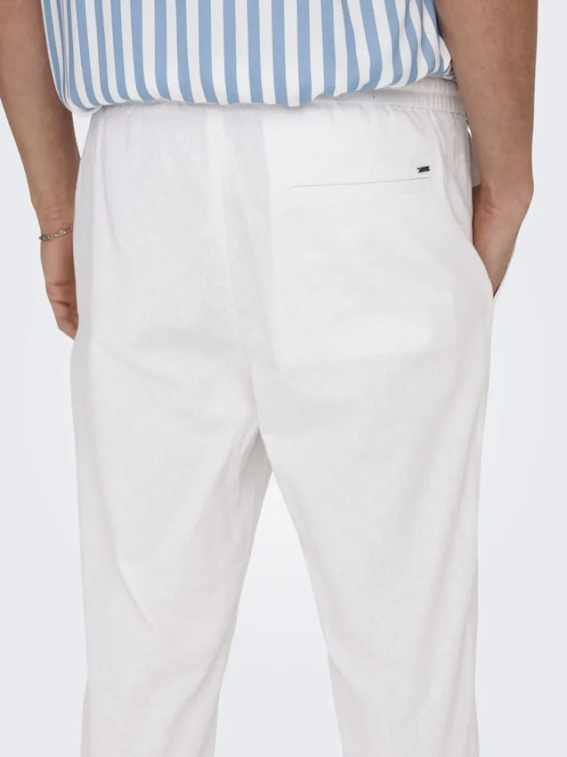 Only & Sons Hosen*ONSLINUS CROP 0007 COT LIN PNT NOOS Bright White