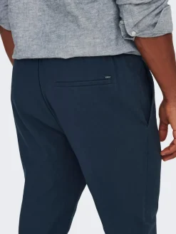 Only & Sons Hosen*ONSLINUS CROP 0007 COT LIN PNT NOOS Dark Navy