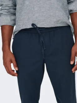 Only & Sons Hosen*ONSLINUS CROP 0007 COT LIN PNT NOOS Dark Navy