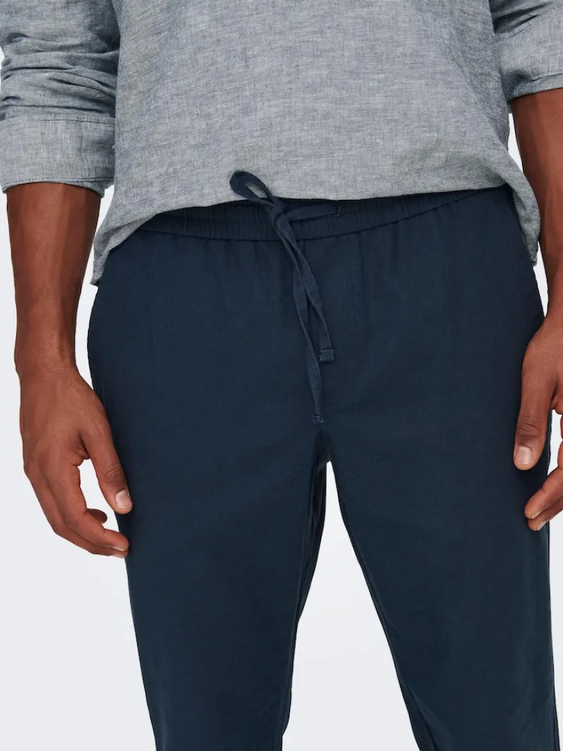 Only & Sons Hosen*ONSLINUS CROP 0007 COT LIN PNT NOOS Dark Navy