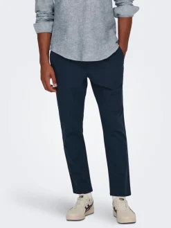 Only & Sons Hosen*ONSLINUS CROP 0007 COT LIN PNT NOOS Dark Navy