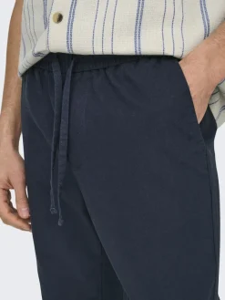 Only & Sons Hosen*ONSLINUS CROP 0007 COT LIN PNT NOOS Dark Navy