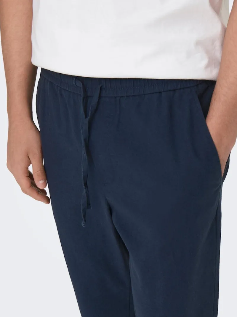 Only & Sons Hosen*ONSLINUS CROP 0007 COT LIN PNT NOOS Dark Navy