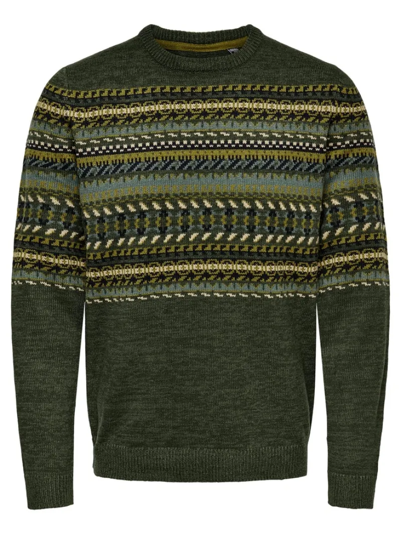 Only & Sons Pullover & Sweatshirts*ONSLUDVIG 7 CHEST JAQ KNIT Deep Depths
