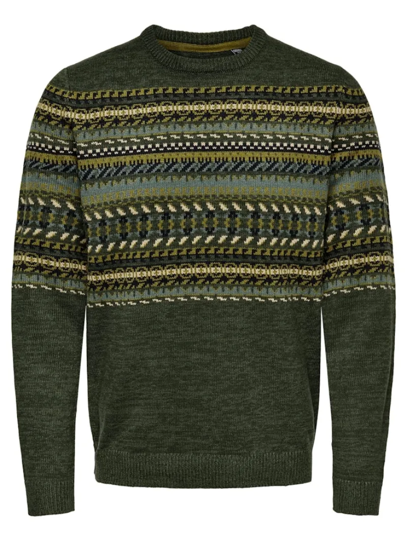 Only & Sons Pullover & Sweatshirts*ONSLUDVIG 7 CHEST JAQ KNIT Deep Depths