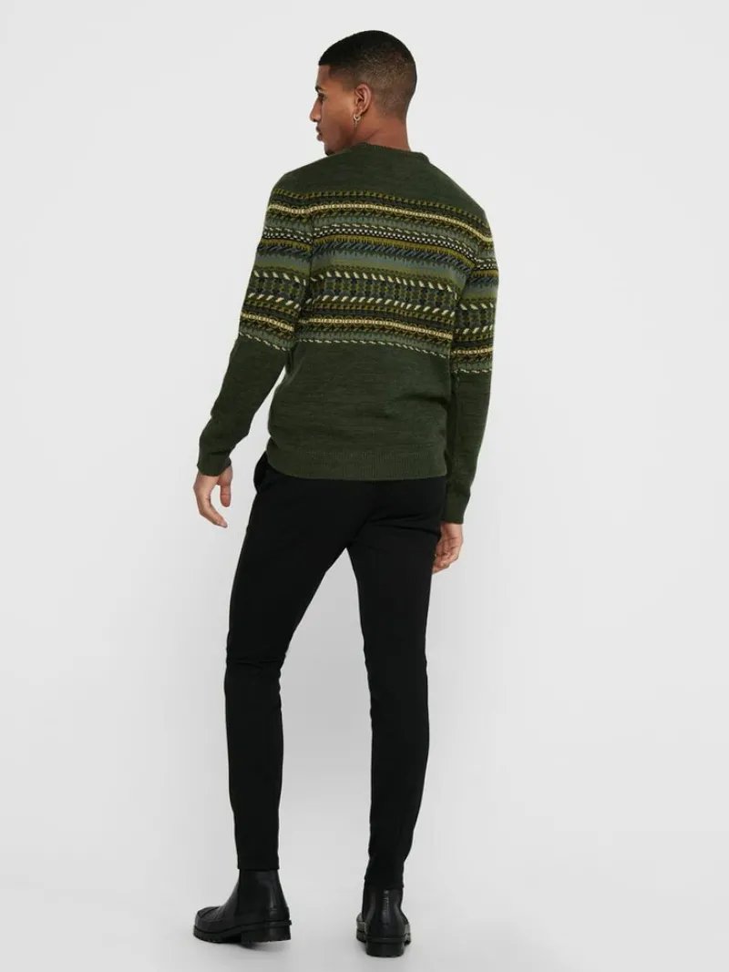Only & Sons Pullover & Sweatshirts*ONSLUDVIG 7 CHEST JAQ KNIT Deep Depths
