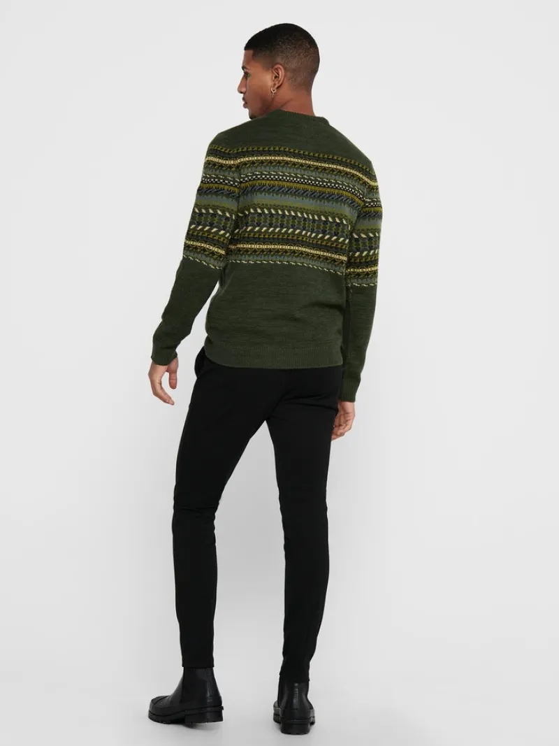 Only & Sons Pullover & Sweatshirts*ONSLUDVIG 7 CHEST JAQ KNIT Deep Depths