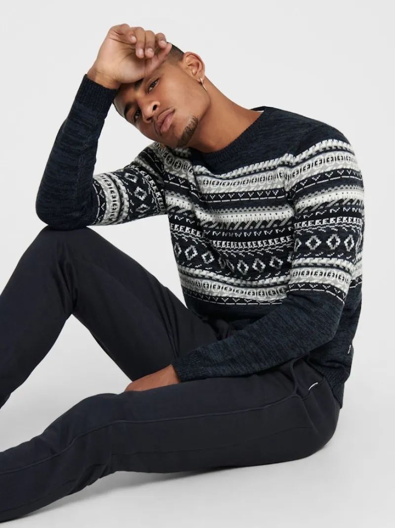 Only & Sons Pullover & Sweatshirts*ONSLUDVIG 7 CHEST JAQ KNIT Phantom