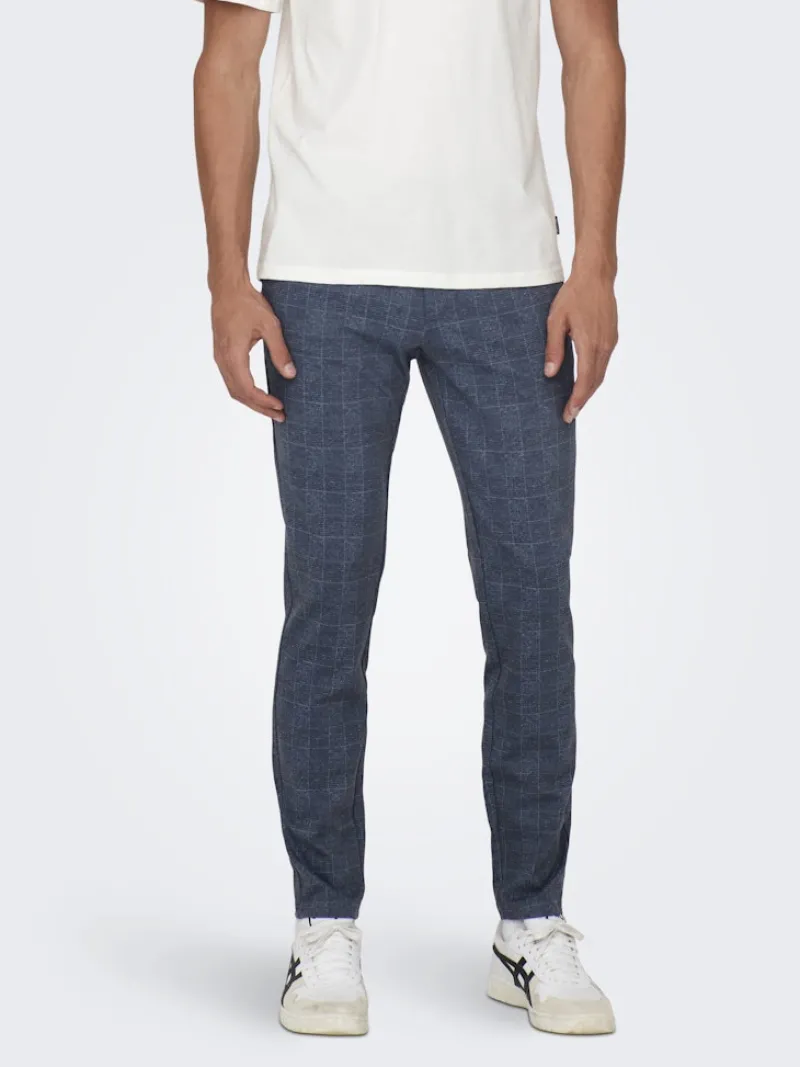Only & Sons Hosen|Big Boys*ONSMARK SLIM CHECK PANTS 9887 NOOS Dress Blues