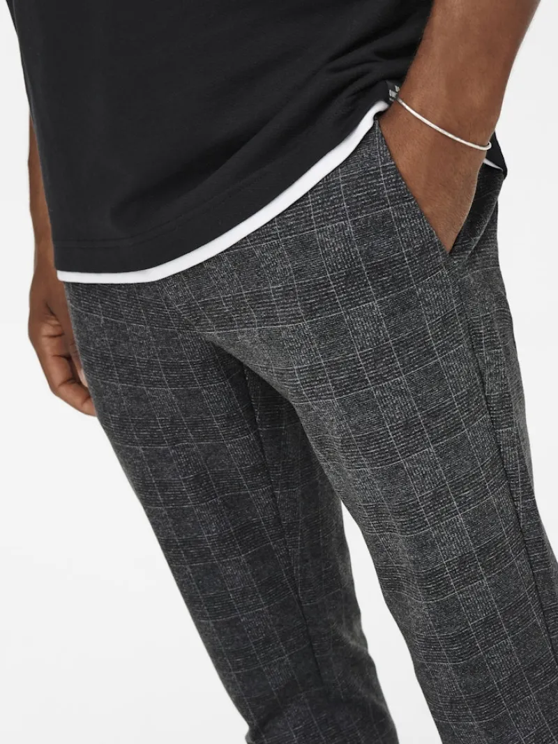 Only & Sons Hosen|Big Boys*ONSMARK SLIM CHECK PANTS 9887 NOOS Black