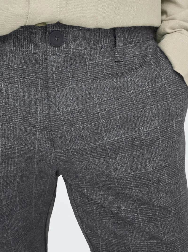 Only & Sons Hosen|Big Boys*ONSMARK SLIM CHECK PANTS 9887 NOOS Black