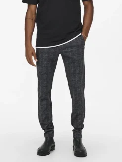 Only & Sons Hosen|Big Boys*ONSMARK SLIM CHECK PANTS 9887 NOOS Black