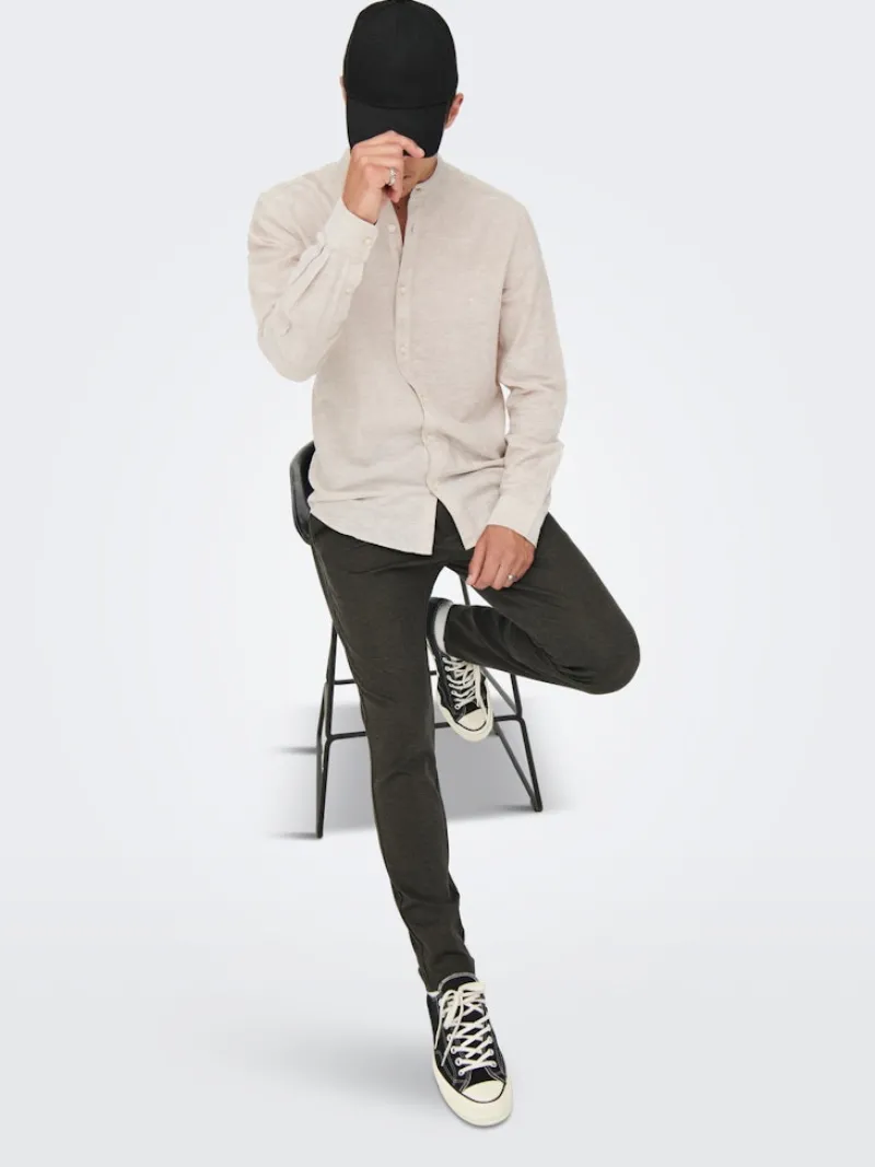 Only & Sons Hosen|Big Boys*ONSMARK SLIM HERRINGBONE 2911 PANT NOOS slate black