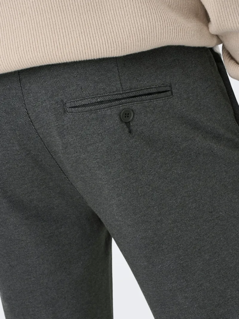 Only & Sons Hosen|Big Boys*ONSMARK SLIM HERRINGBONE 2911 PANT NOOS Black