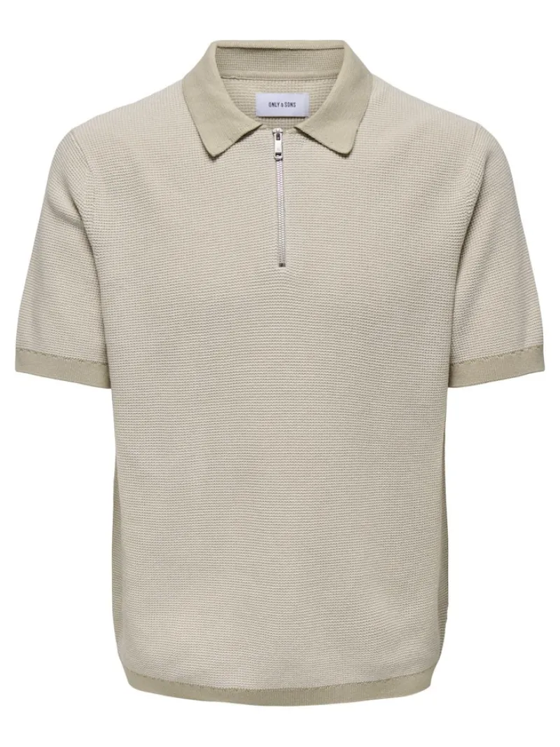 Only & Sons Shirts*ONSMATTEO REG SS ZIP POLO Cloud Dancer