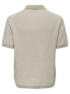 Only & Sons Shirts*ONSMATTEO REG SS ZIP POLO Cloud Dancer