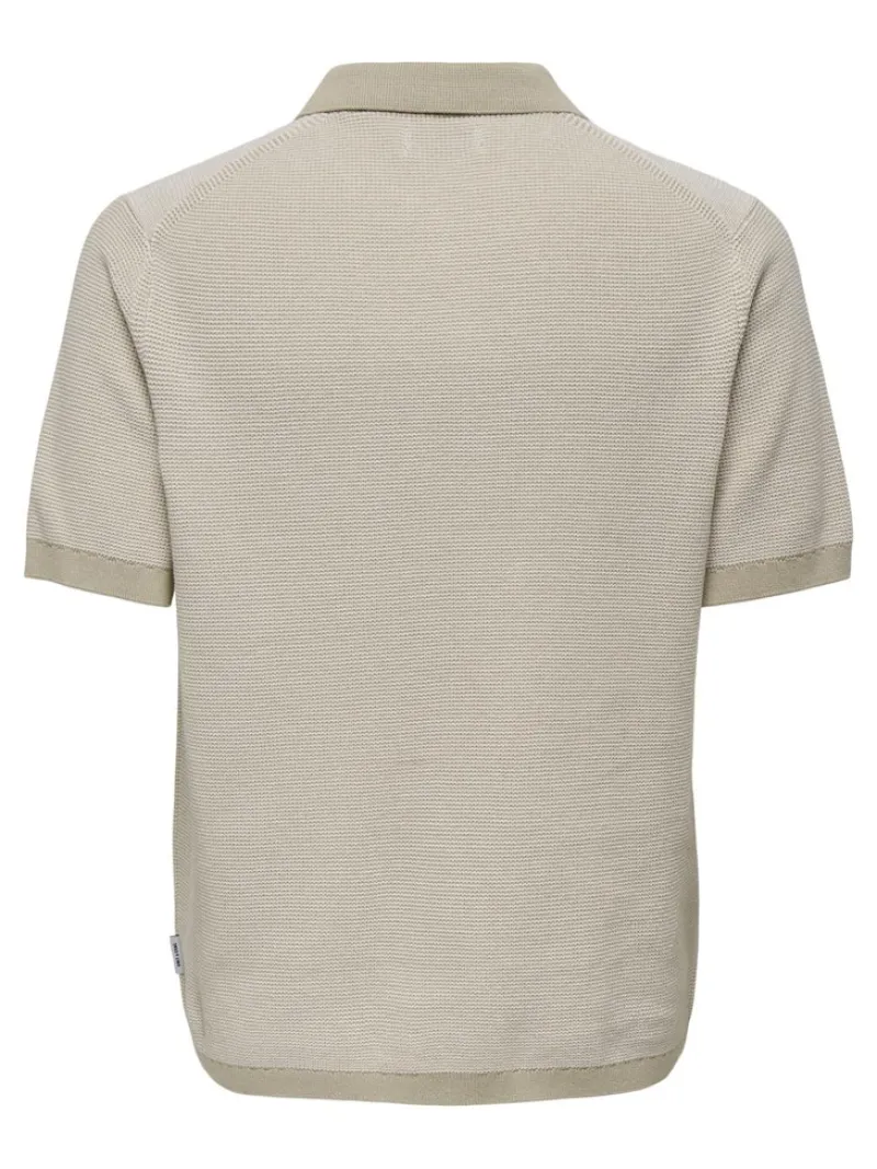 Only & Sons Shirts*ONSMATTEO REG SS ZIP POLO Cloud Dancer