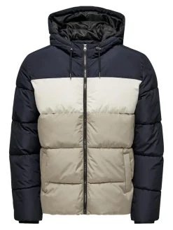 Only & Sons Jacken*ONSMELVIN LIFE HOOD PUFFER JACKET OTW VD Dark Navy